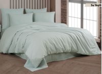 Постельное белье сатин страйп Cotton Shine - Su Yesili (Turkey), евро